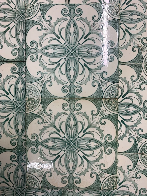 Tiles 15Pcs Set Transfer Print England Art Deco Vintage Rare Collectible Antique 5