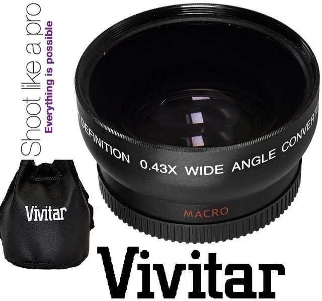 Objectif Grand Angle 0.39X + Macro 37mm Pour Caméscope - Filetage 72mm - Compatible 4K