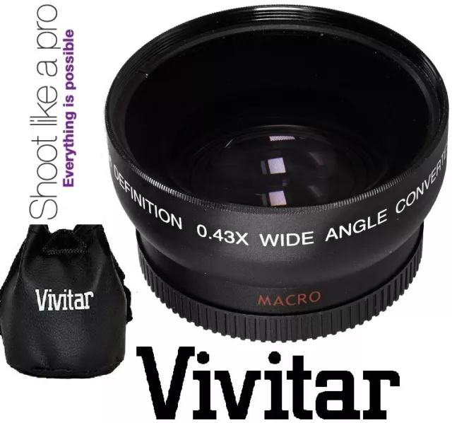 Pro Hi-Def Wide Angle Lens With Macro For Panasonic Lumix DMC-FZ300 DMC-FZ200