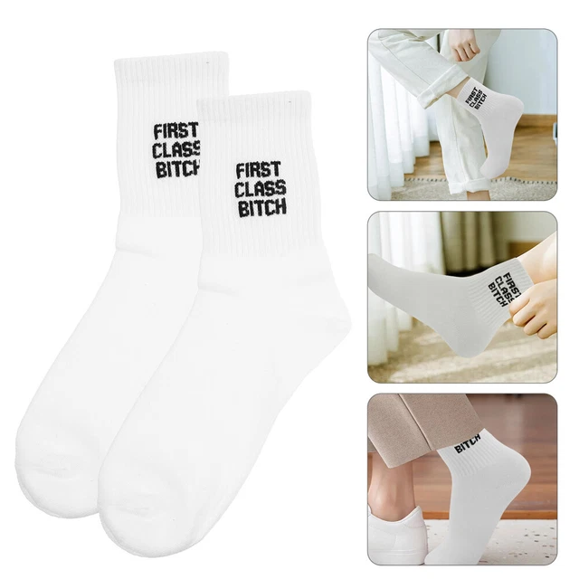 1 paio di calzini unisex lettera cotone casual a costine lavorati a maglia caviglia alti equipaggio