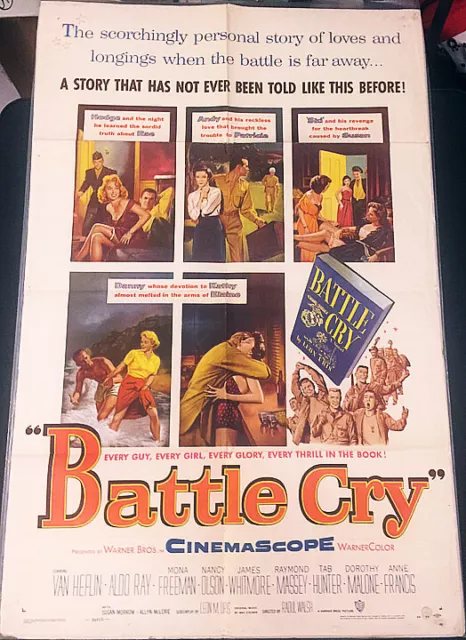Battle Cry! '63 Heflin, Ray Wwii Action Classic Original U.s. Os Film Poster