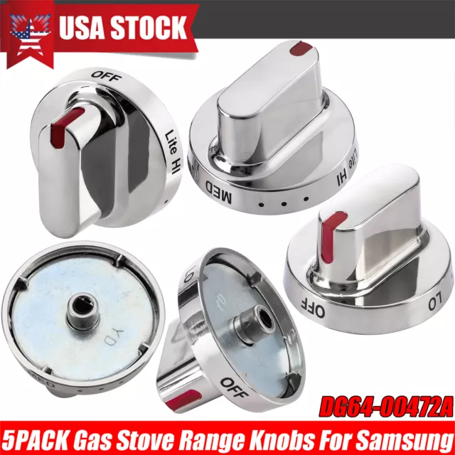 For Samsung Cooktop Oven NX58H5600SS 5X Gas Stove Range Knobs Switch DG64-00472A