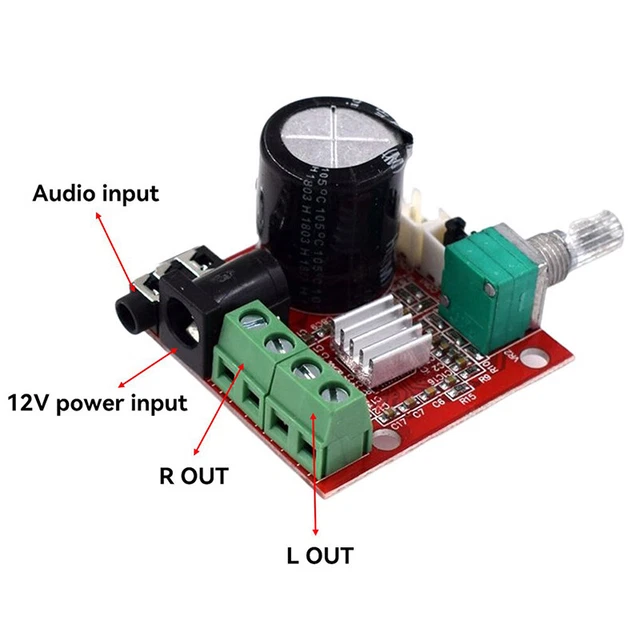 PAM8610 Mini Amplifier Board TDA2030 12V 10W Pure Class D Stereo Amplifier