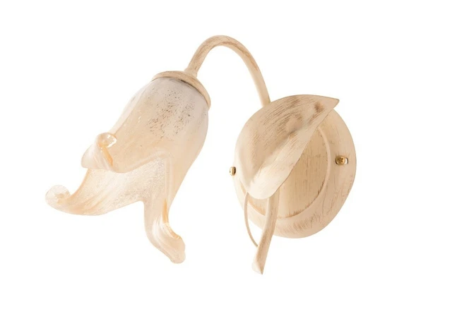 Applique Da Parete Mira - Vetro Avio-Sfumato Ambra E Struttura MetallOro, Made In Italy - Foto 3