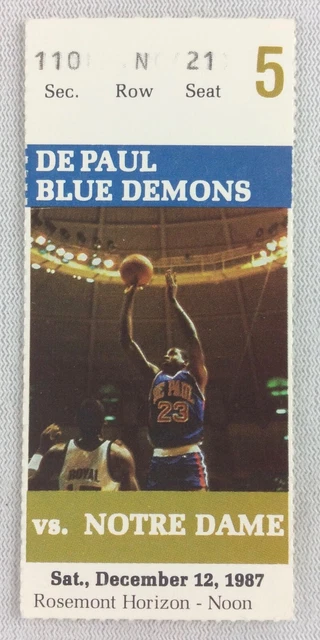 1987 12/12 Notre Dame at DePaul (NCAA Tourney Year) Basketball Ticket Stub
