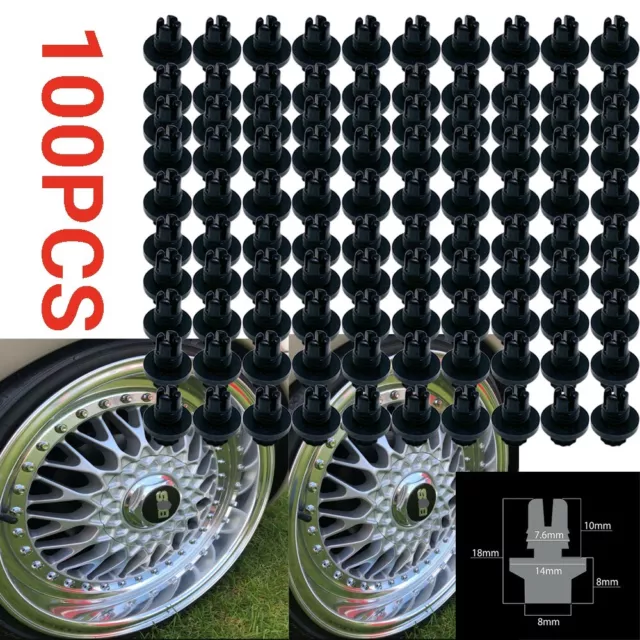 100pc 13.1mm Wheel Rivets Nut Lip Replacement Alloys Rims For 8mm/0.31in  Hole