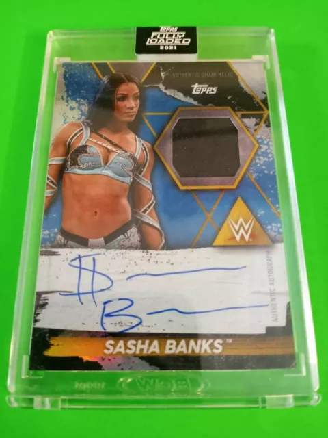 SASHA BANKS 2021 WWE Topps Fully Loaded Metal Chair Relic AUTO #SB! #/25
