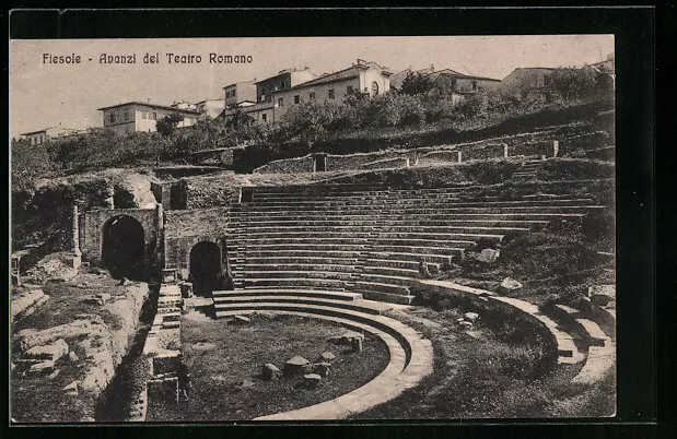 Fiesole, Avanzi del Teatro Romano, Ansichtskarte 1914
