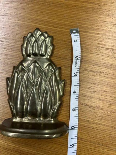 Brass Pineapple Mid Century Modern Heavy Solid 6.25" H x 4" W X 1.5" FIGURE
