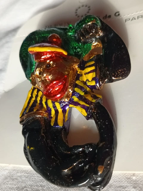 Broche Christian Lacroix en résine dorée - VALOIS VINTAGE PARIS