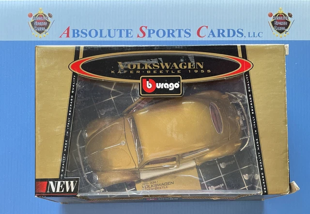 1:18 BURAGO 1955 Vw Volkswagen Beetle Kafer Coupe Gold #3361 Mib
