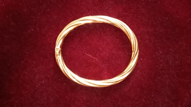 Bracelet Jonc En Or Jaune 18 Carats Avec Perles & Diamants Jaunes - Alessio Boschi - Occasion