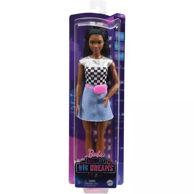 Barbie Big City Big Dreams Barbie Brooklyn Roberts Doll 11.5in Shimmer Top Skirt