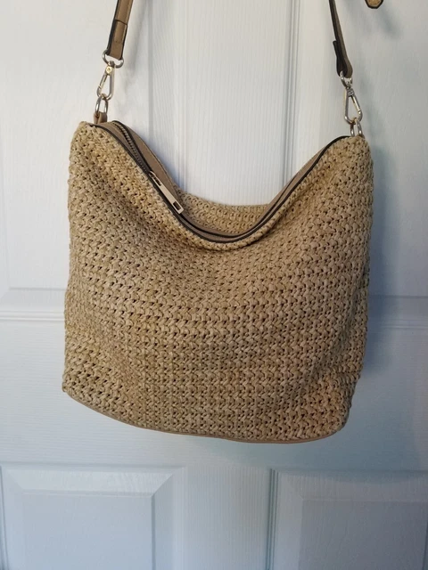 Sondra Roberts -Women Summery Vegan Woven Leather Crossbody Bag Purse