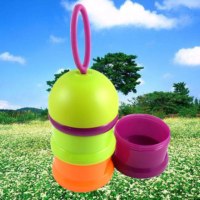 1 pc baril de nourriture pour chien à trois couches Portable en plastique chat S