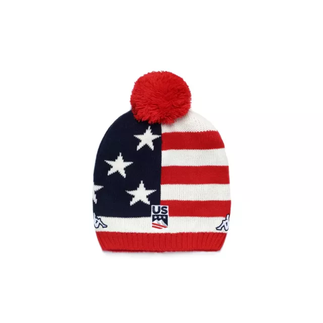 FW24 Kappa USA 6CENTO FLOCK3 G US Bonnet Pompon Pom Cap 381U55W A0C