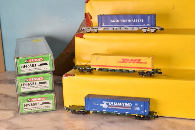 Wagon porte conteneurs à bogies type Sgnss, Novatrans, SNCF, chargés 2