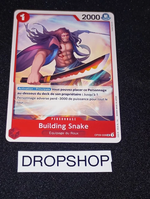 ONE PIECE CARD Game Carte Francaise Building Snake Op09-008 Fr Mint ...