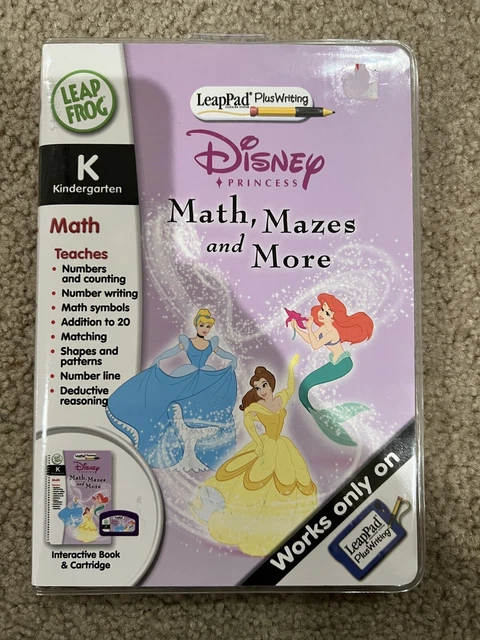 LEAP FROG LEAPPAD Plus Writing Disney Princess Math Mazes Cartridge And 