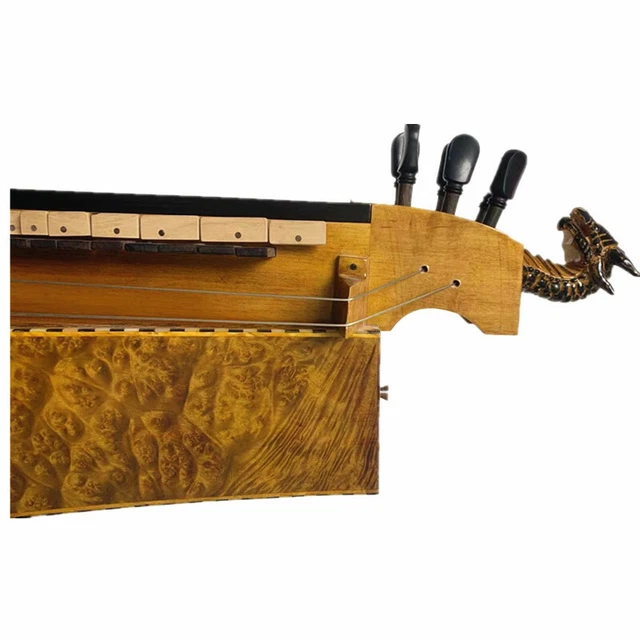Excellent 6 cordes 23 touches virage hurdy, bois d'érable, coquille incrustée dragon sculpté 6