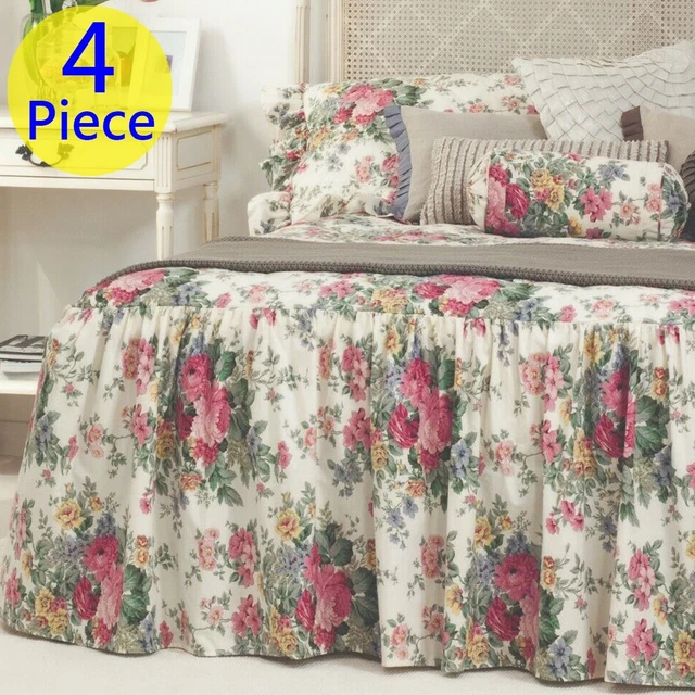 Buy HIG 3 Piece Ruffle Skirt Bedspread Set 30 inches Drop Ruffled Style  Bed Skirt Coverlets Bedspreads Dust Ruffles Alina Bedding Collections1  Bedspread 2 Standard Shams Camel King Online at Low Prices