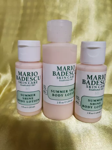 X3 Mario Badescu ~ Summer Shine Body Lotion 1 Oz & 2 Oz Skincare Glow Nwob