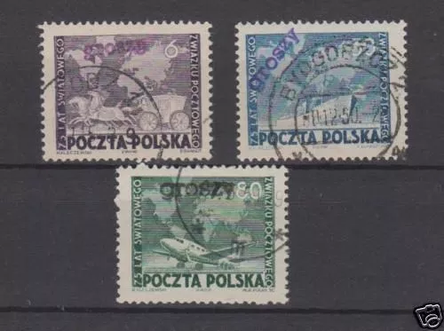 Poland 1950 Upu Groszy Ovpt On Scott 457-459 Michel 636-38 Vfu