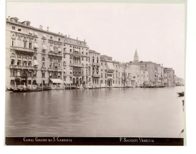 Salviati. Italie, Venezia, Canal Grande da S. Gregorio Vintage albumen print.