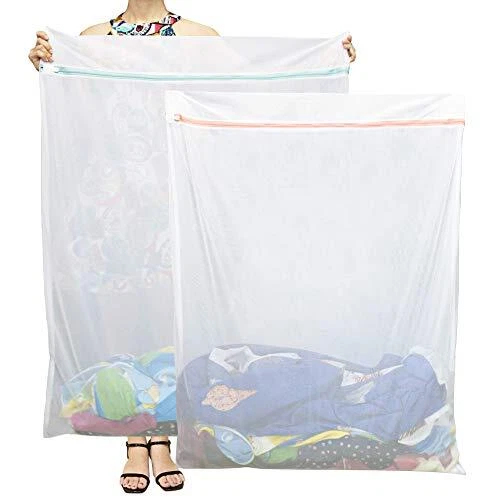 Extra Large Mesh Laundry Bags 2 Pack 43.3 in x 35.4 in Net Washing Bags