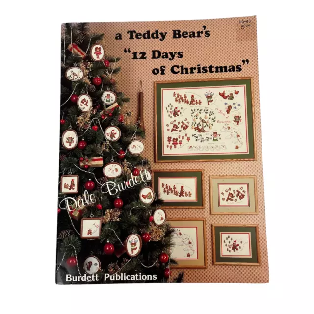 Teddy Bears 12 Days Of Christmas Counted Cross Stitch Leaflet Dale Burdett  1985