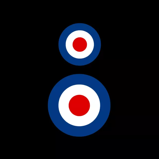 RAF MOD - Roundel Target - x1 100mm - x1 50mm Sticker - van, car, scooter, vespa