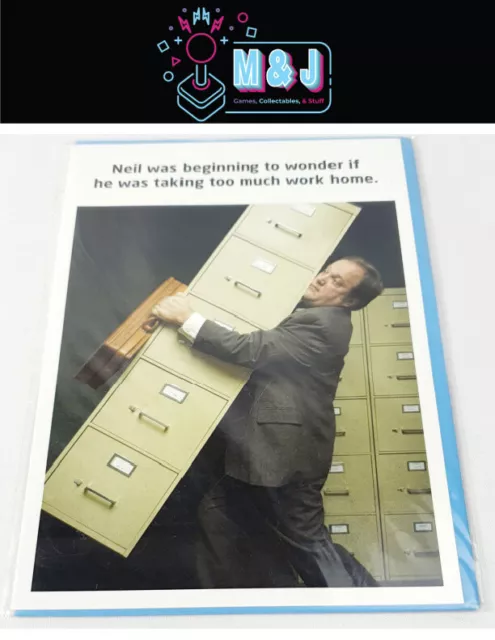 Funny Job Greetings Card Office Worker '..Taking Too Much Work Home' -Aus Seller