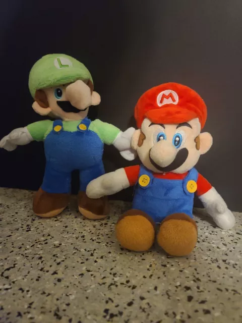 Set of 2 Super Mario Bros 9" Size Mario and Luigi Plush Doll USA seller