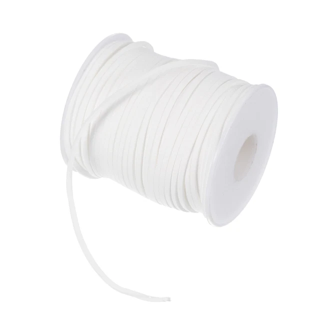 Camoscio Cordoncino con Rotolo Bobina 3mm 50 Iarde,Bianco
