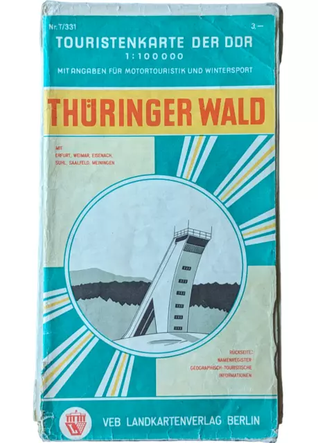 Original DDR Touristenkarte Thüringer Wald 1:100000