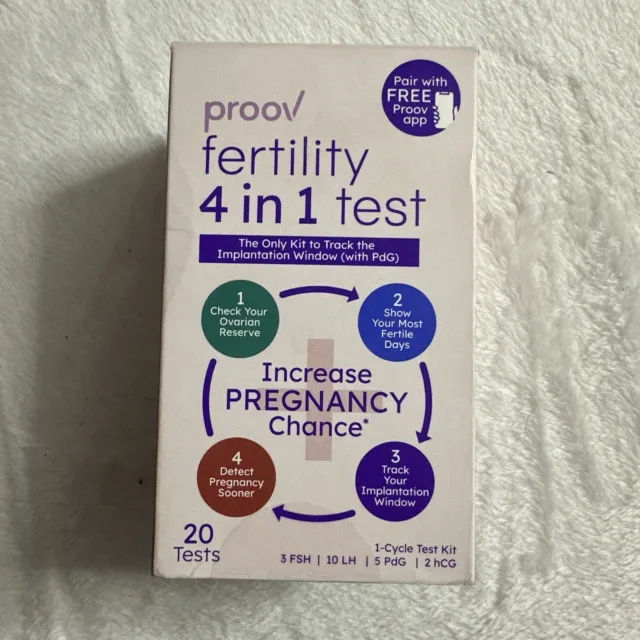 Prueba de fertilidad 4 en 1 Proov - Kit de prueba de 1 ciclo (20 pruebas) EXP. 2025+ [Sellado]