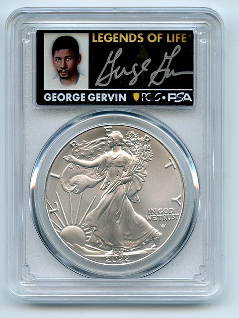 2022 $1 American Silver Eagle 1oz PCGS MS70 Legends of Life George Gervin