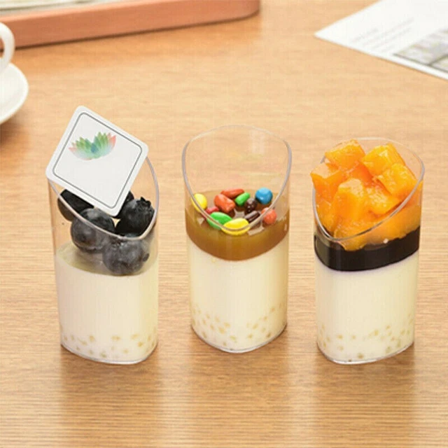 MINI DISPOSABLE CUPS Pudding Jelly Mousse Cup Appetizer Bowl For Home