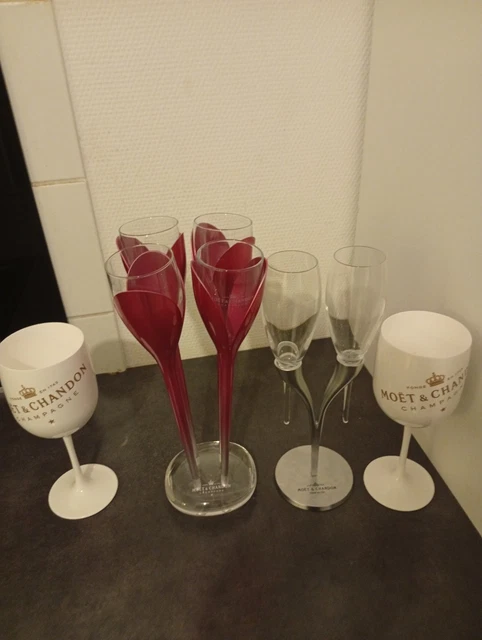 Lot De 6 Flûtes à Champagne Moët & Chandon - Verre Transparent - Occasion
