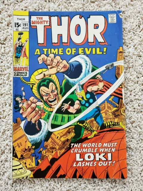 THE MIGHTY THOR #191 (Marvel Comics 1971) Stan Lee Loki 1st App DUROK DEMOLISHER