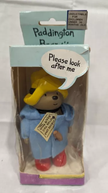 RARE Vintage Paddington Bear Squeeze Toy 1991 In Original Box Approx 5" Tall