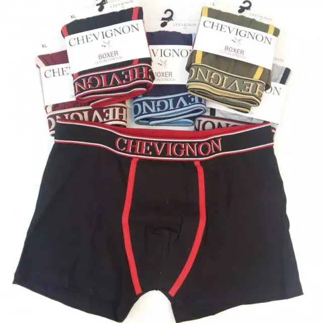 Lot de 5 Caleçons Boxers Hommes CHEVIGNON Du S au 2XL 5 Couleurs Différentes