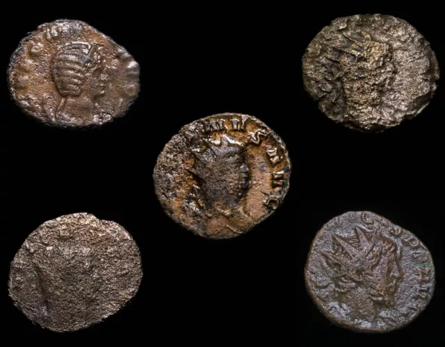 Roman Period, Various Emperor , Billon Antoninianus - 5 coins Lot.