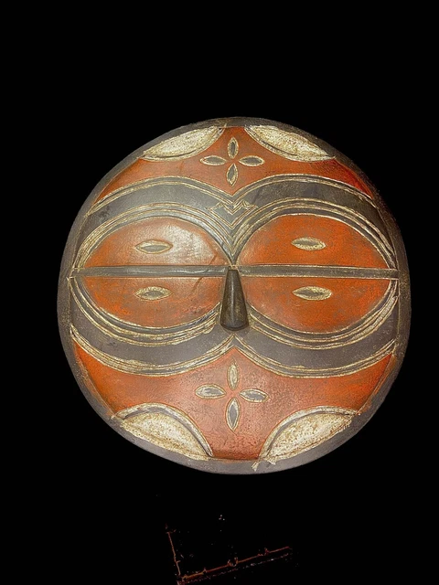 African mask antiques tribal Face vintage Wood Carved Songye Kifwebe Mask-5600