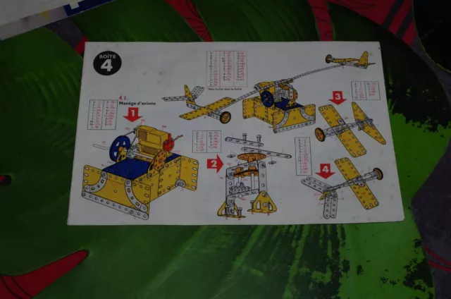 MECCANO NOTICE DE MONTAGE n° 4 MANUEL de 16 pages boite 4 TRES BON ETAT ex n° 2