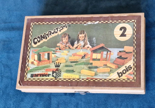 Jeu De Cubes En Bois Vintage - 24 Pièces - Puzzle Ancien - Jouet Rétro Z5