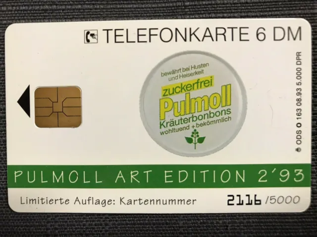 O 163 08.93 6 DM Pulmoll Art Edition 2/93 limiterte Kunst 5000 Ex. Neu***Mint*** 2