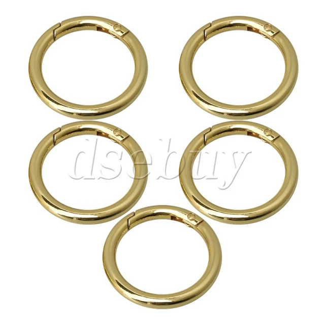 5 piezas gancho mosquetón con clip a presión para acampar al aire libre escalada dorado 37 mm identificación