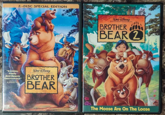 Brother Bear 1 & 2 Special Edition DVD Lot Complete 3-Disc Set Walt Disney