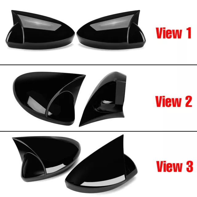 2x Coque de Retroviseur Noir Brillant Pour Renault Megane 4 MK4 2016-2020